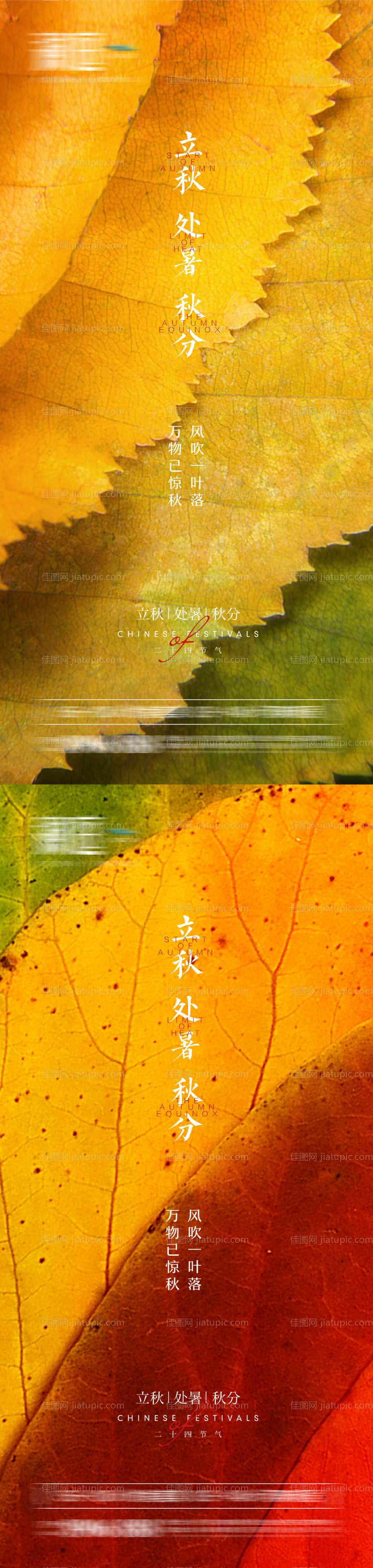 立秋处暑秋分系列海报-源文件