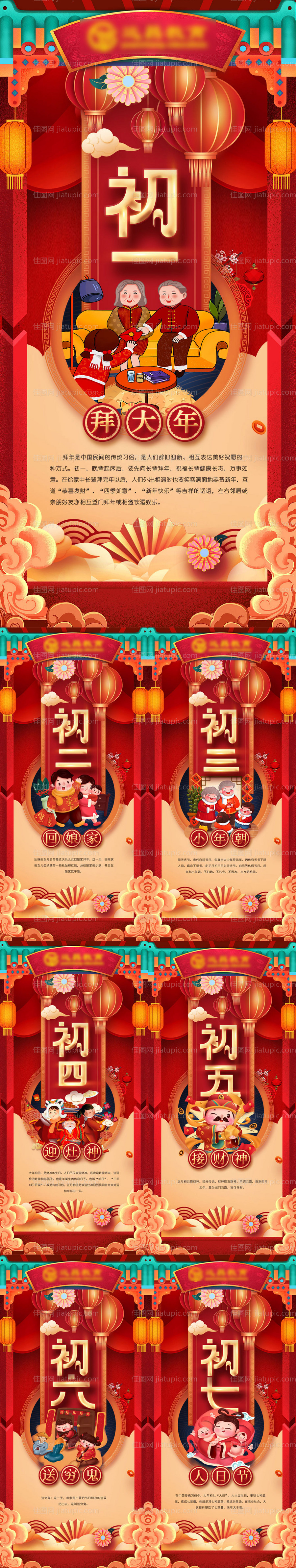春节习俗系列海报-源文件